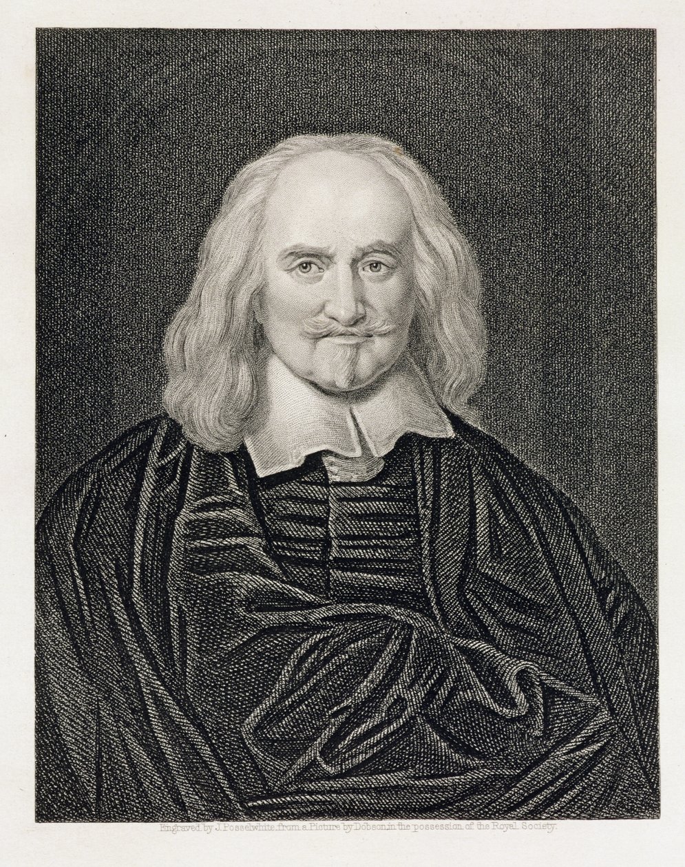 Porträt von Thomas Hobbes (1588-1679), graviert von James Posselwhite (1798-1884), veröffentlicht von William Mackenzie von William Dobson