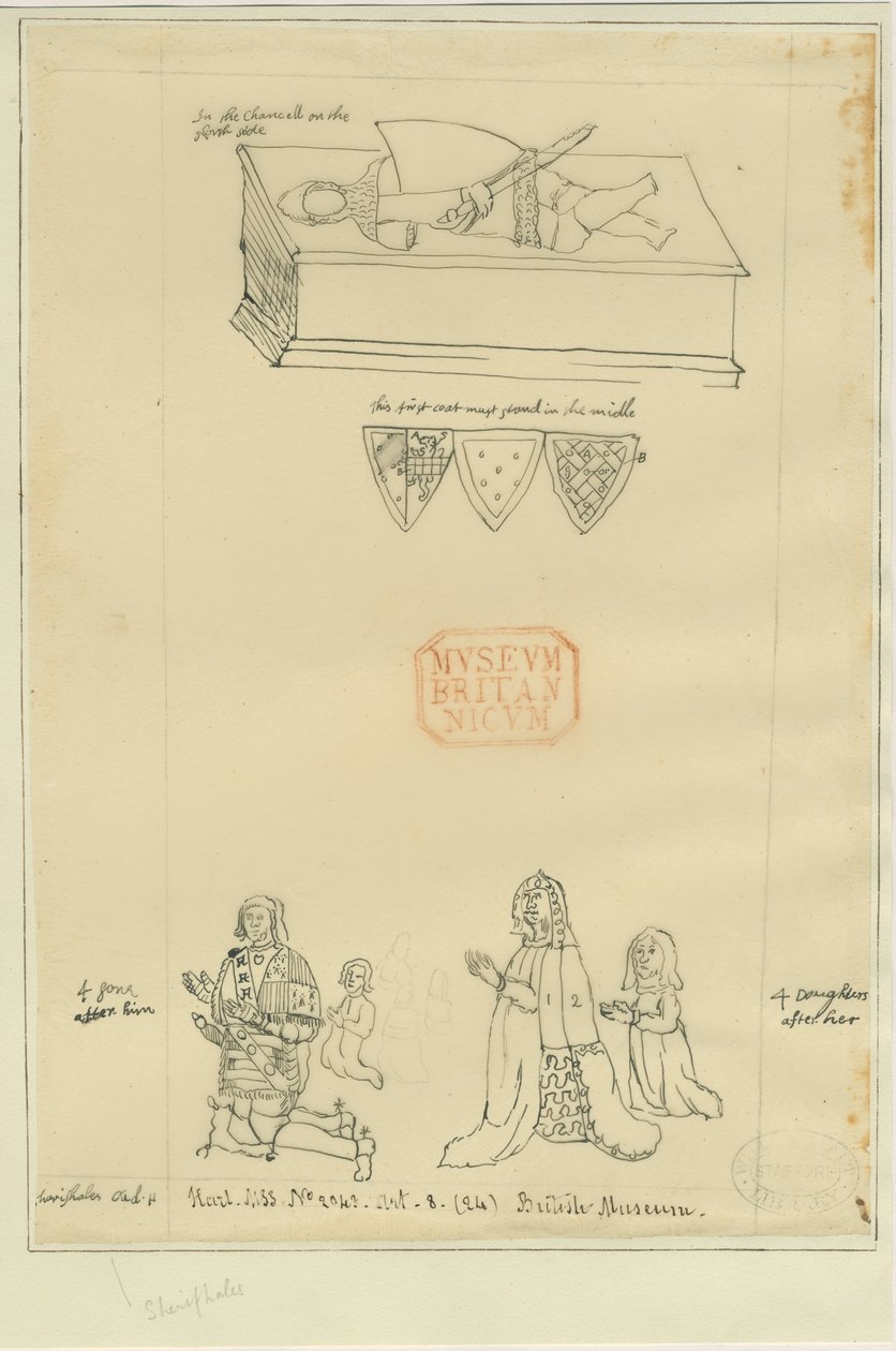 Tamworth Church - Grab: Zeichnung in Tinte, nd [?17. Jh.] (Zeichnung) von William Dugdale