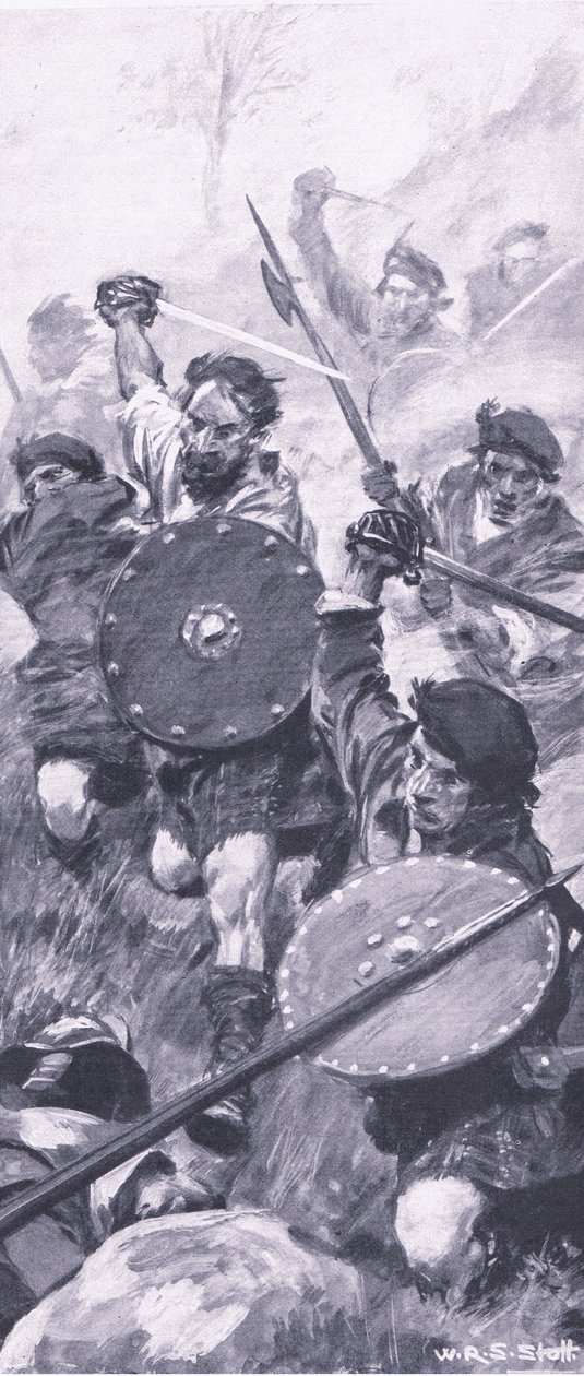 Die Highlander in der Schlacht von Killiecrankie, Illustration aus British Battles on Land and Sea, 1915 von William Edward Stott