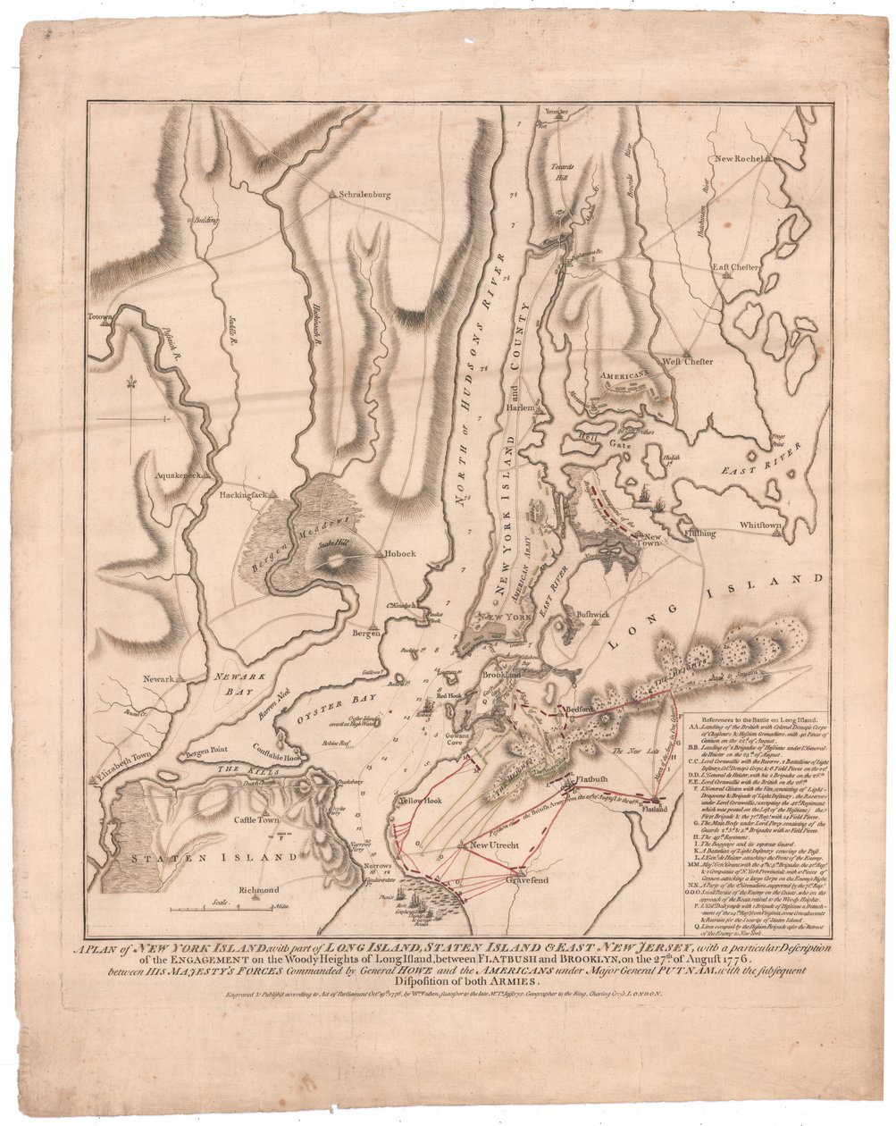 Ein Plan der Insel New York von William Faden