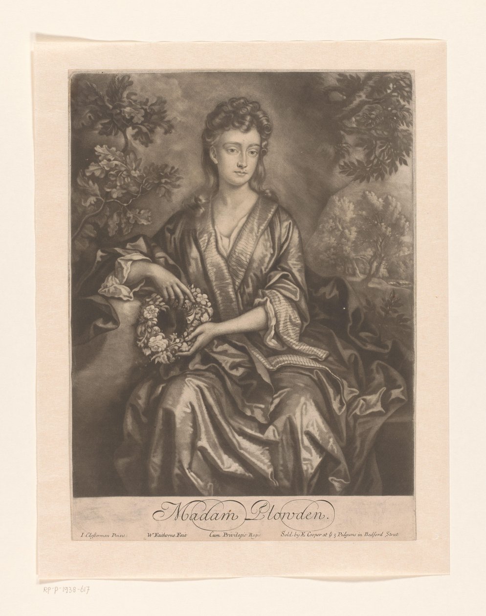 Porträt von Sarah Chicheley, Madam Plowden von William Faithorne (I)