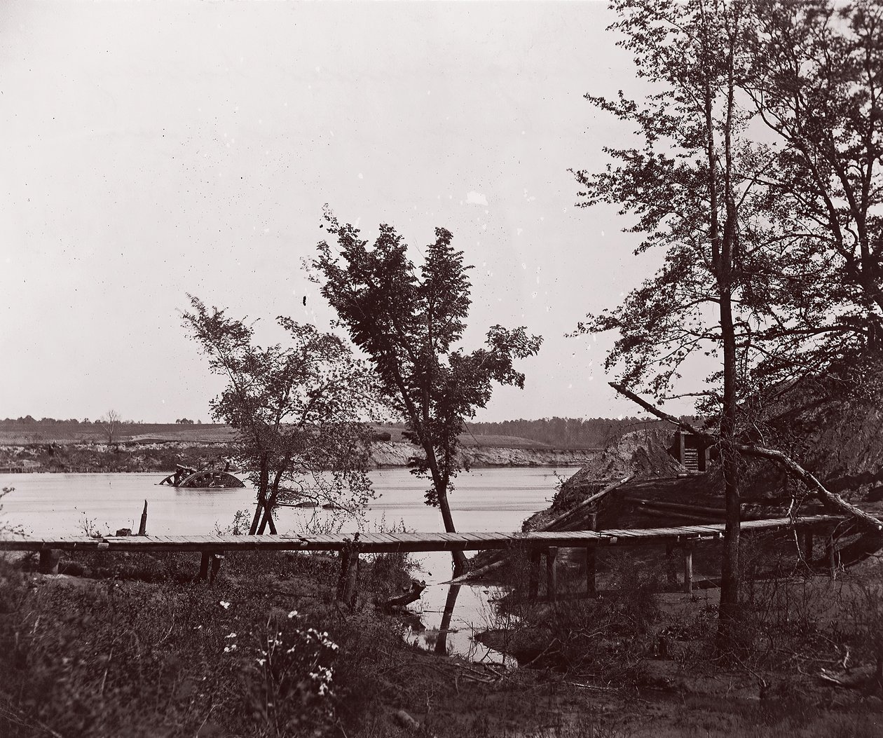 Fort Darling. Maskierte Batterie und Sperre im James River von William Frank Browne