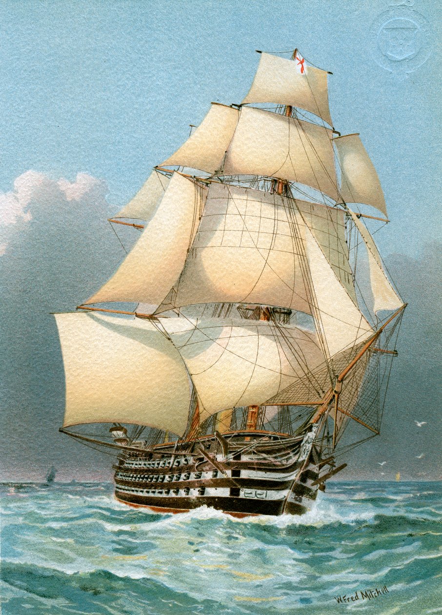 HMS Victoria, Royal Navy 121-Kanonen-Kriegsschiff, um 1859, um 1890-1893 von William Frederick Mitchell
