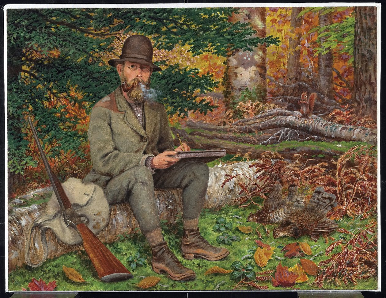 Selbstporträt in Jagdausrüstung, ca. 1875 von William George Richardson Hind