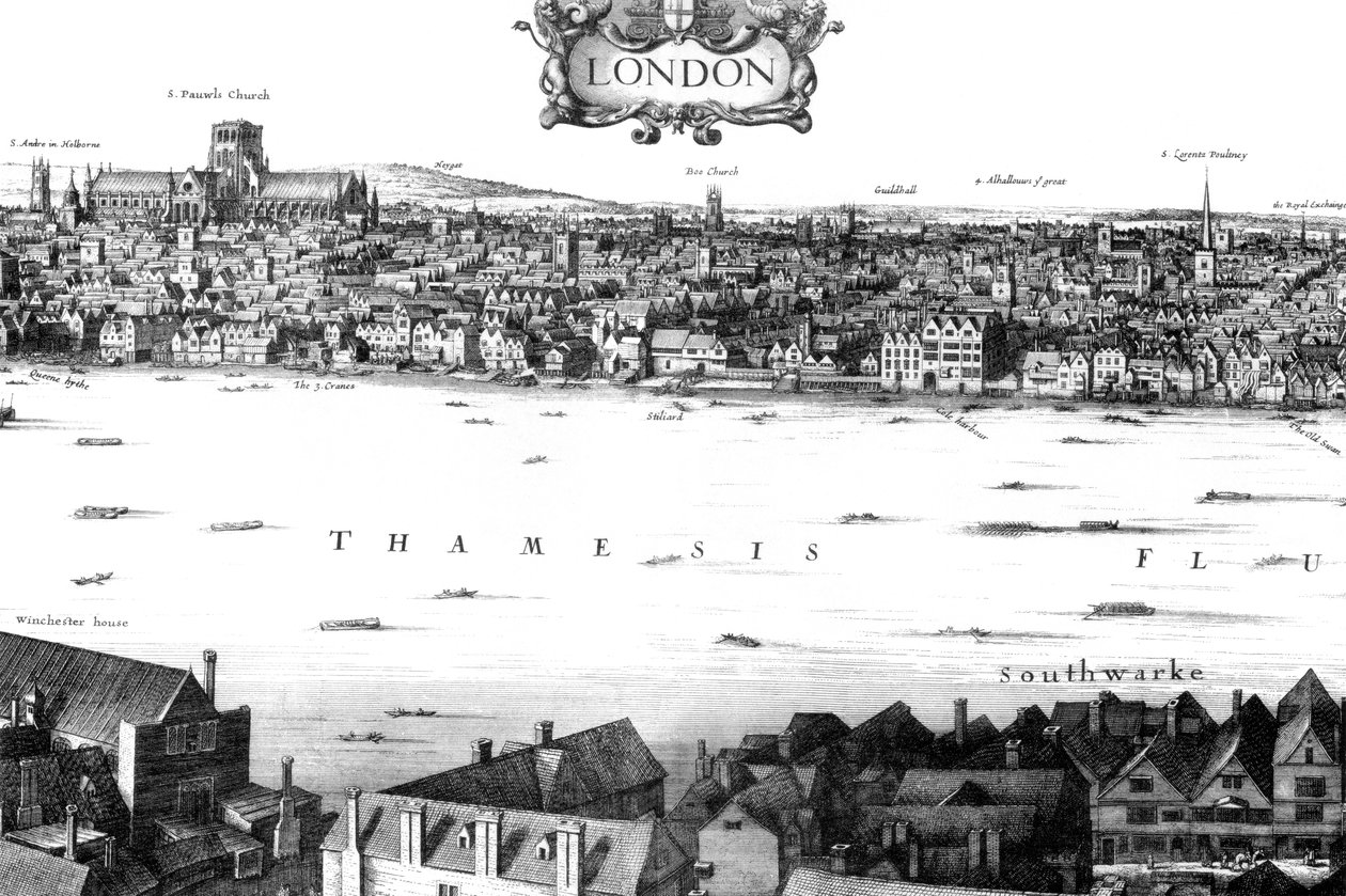 Blick auf London und die Themse vom Südufer, 17. Jahrhundert, 1886 von William Griggs