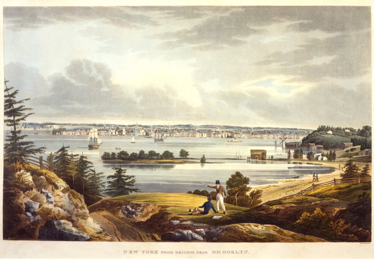 New York von den Höhen bei Brooklyn, graviert von John Hill von William Guy Wall