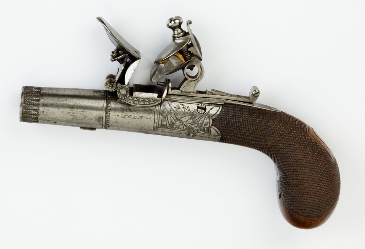 Steinschlosspistole mit Box-Lock, ca. 1820 von William Hale