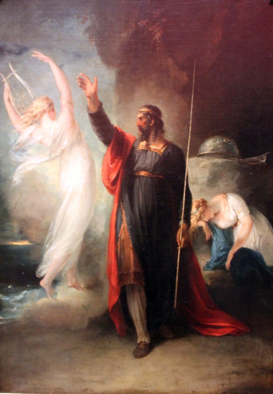 Prospero und Ariel (aus Shakespeares "Der Sturm") von William Hamilton