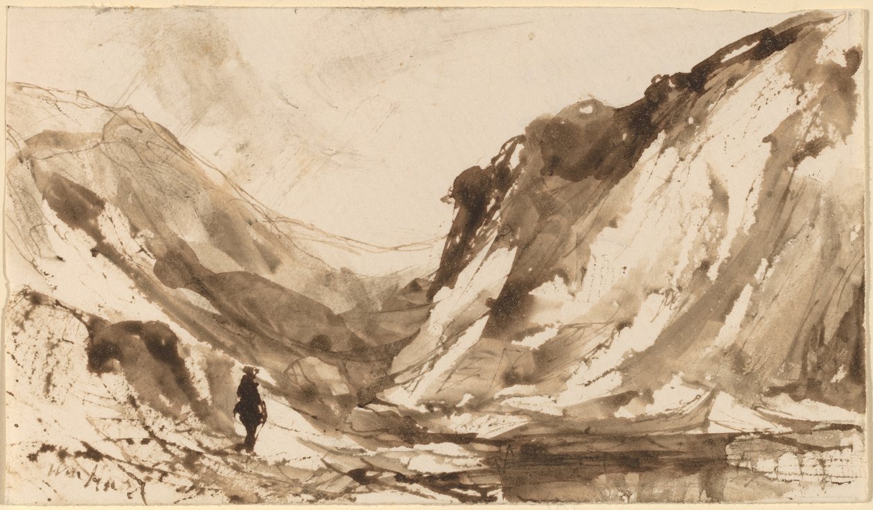 Tiefes Tal in bergiger Landschaft von William Hart