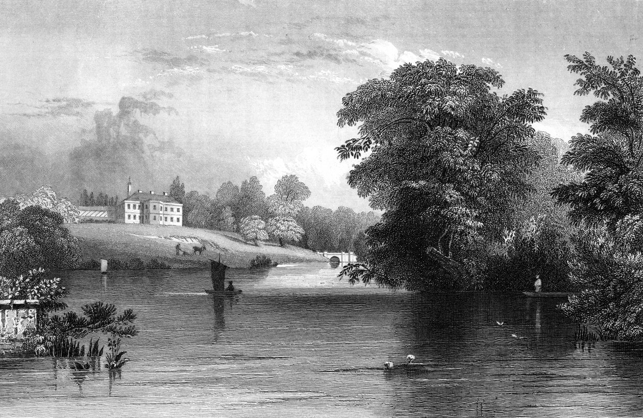 Braxted Lodge, bei Witham, Essex, graviert von Henry Wallis, 1832 von William Henry Bartlett