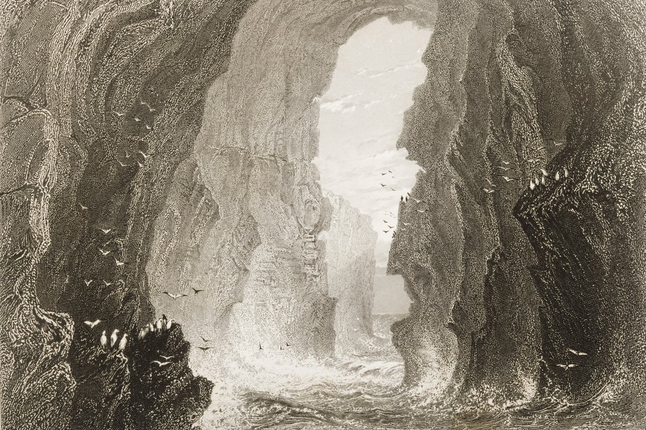 Dunkerry-Höhle, County Antrim, Nordirland, aus 