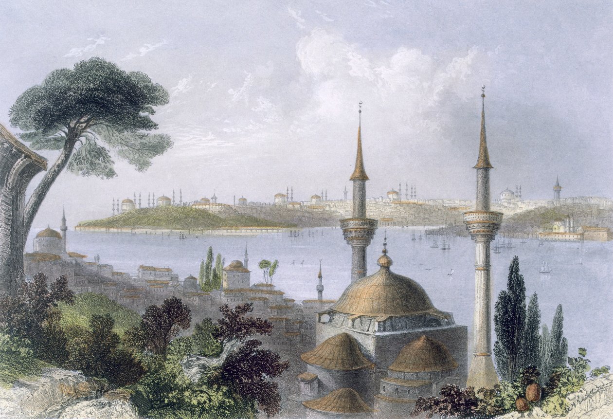 Gesamtansicht von Konstantinopel von Scutari aus, ca. 1850 von William Henry Bartlett