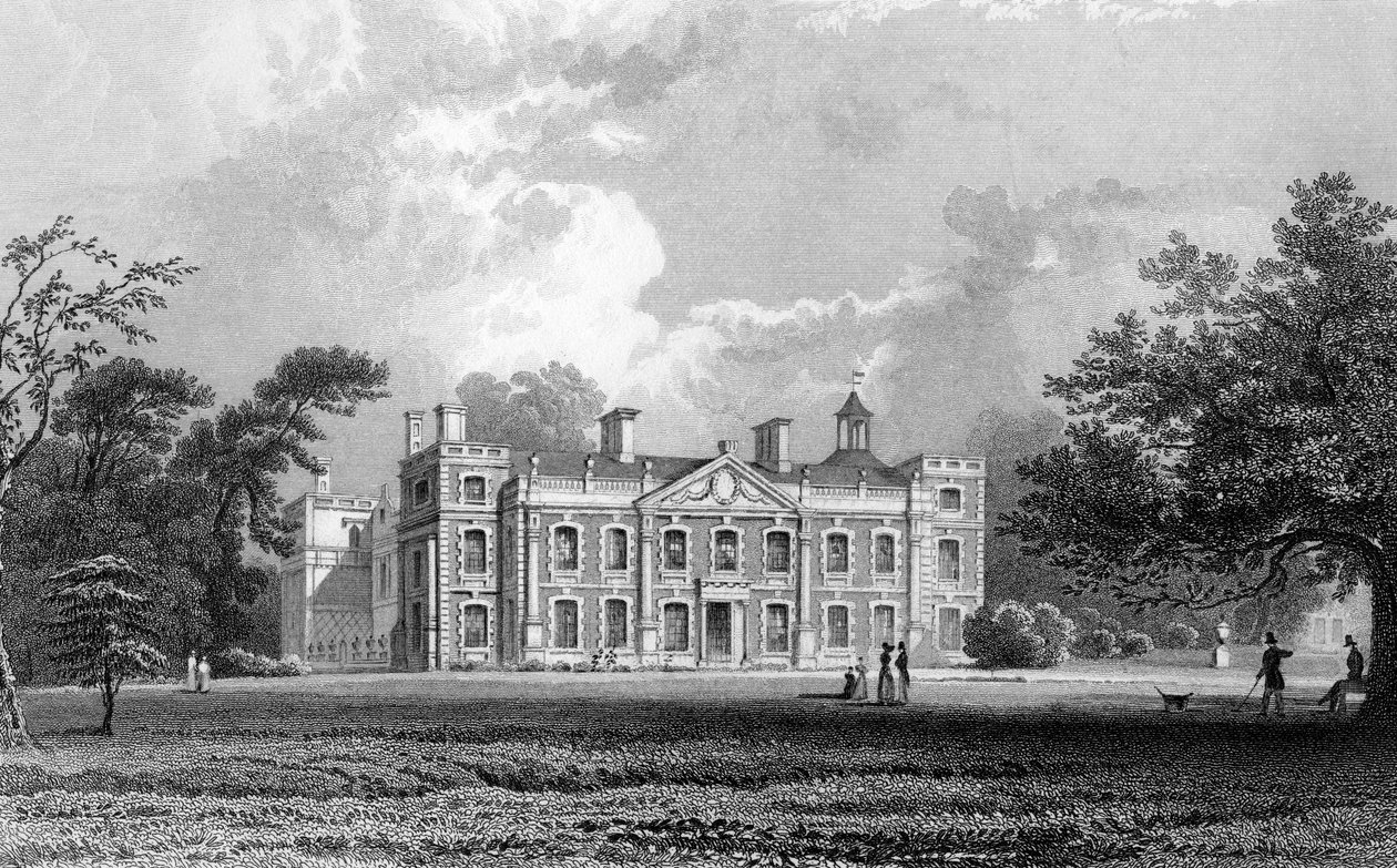 Hill Hall, bei Epping, Essex, graviert von Samuel Lacey, 1831 von William Henry Bartlett