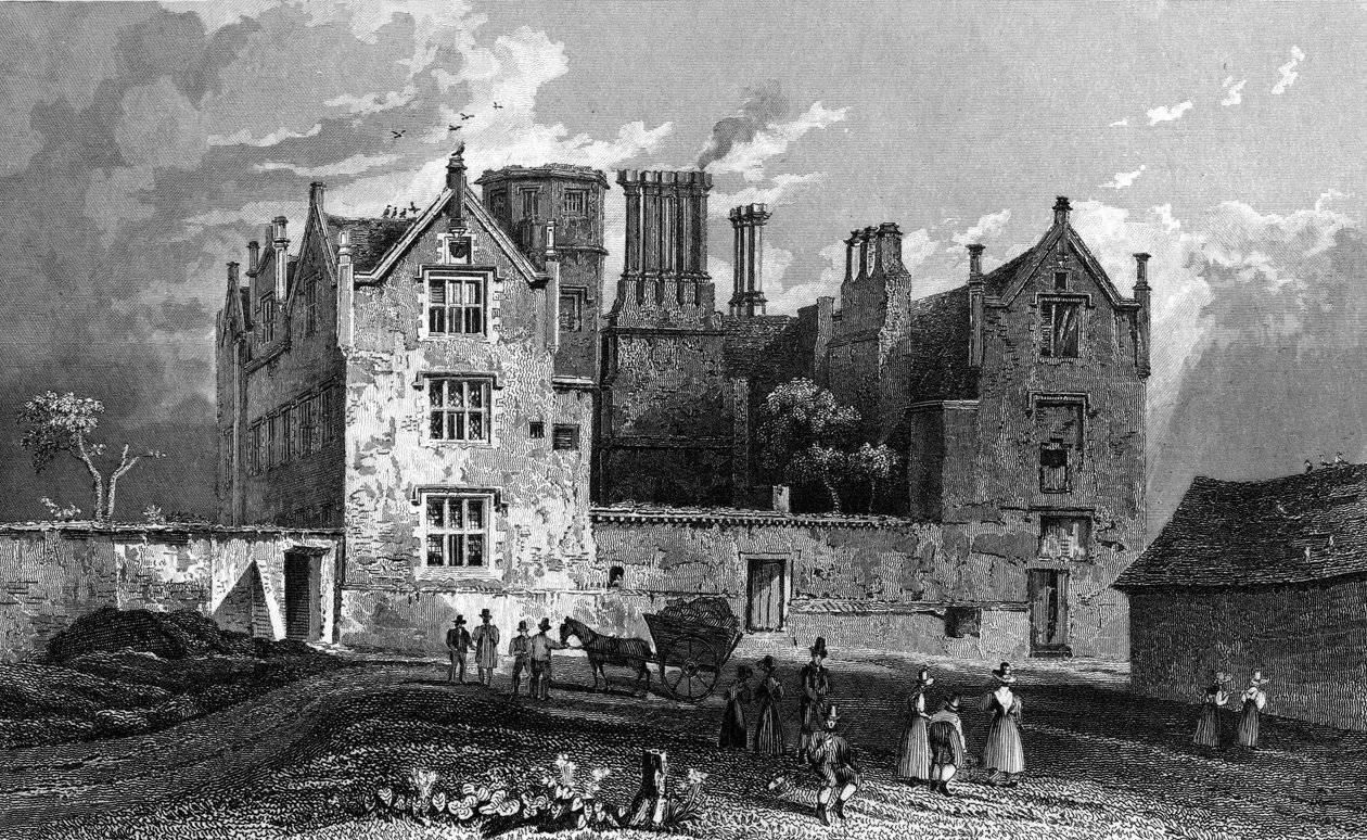 Südansicht von Eastbury House, in der Nähe von Barking, graviert von William Watkins, 1833 von William Henry Bartlett