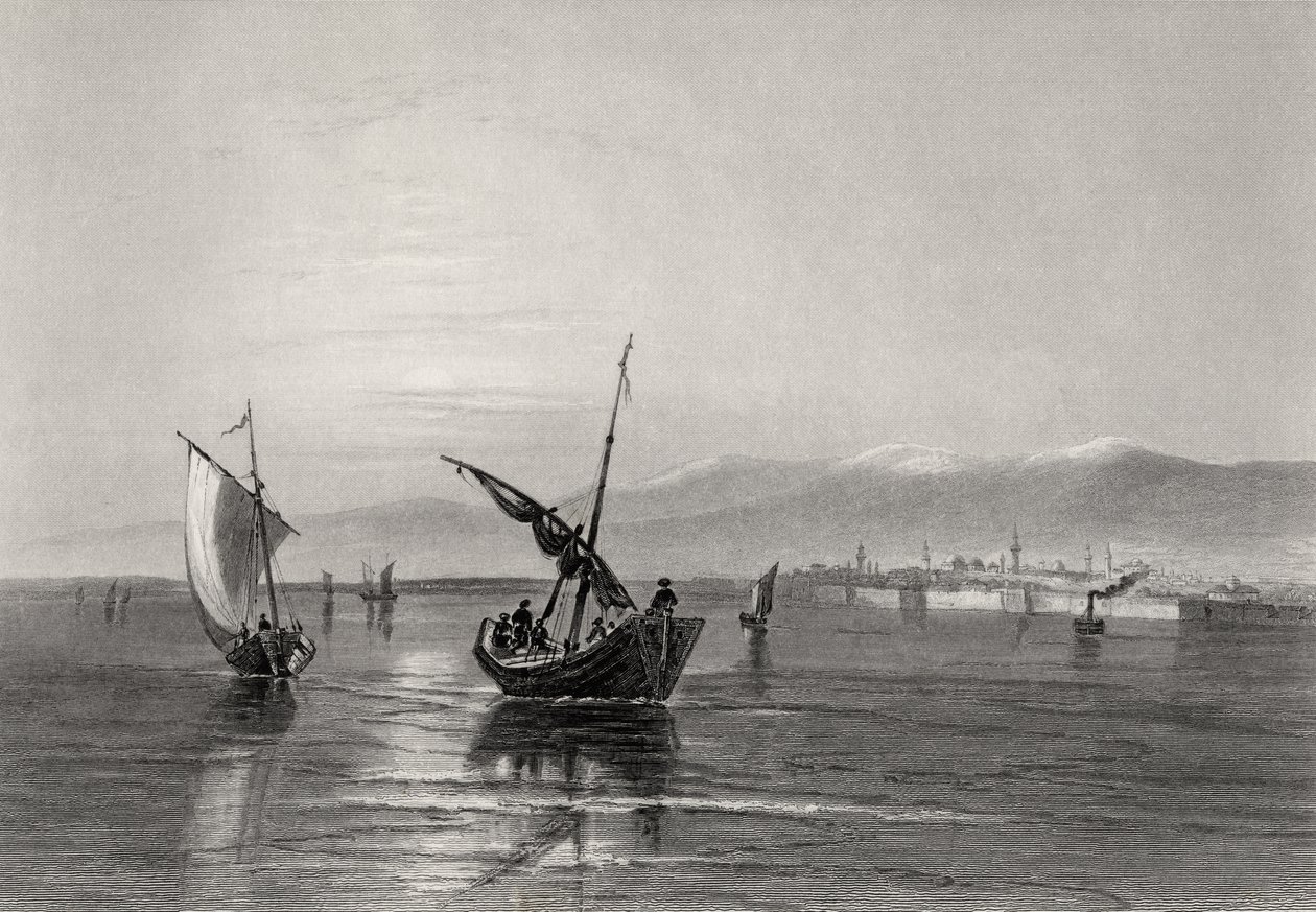 Der Balkan, Bulgarien, von nahe Widden, graviert von J. Godfrey von William Henry Bartlett