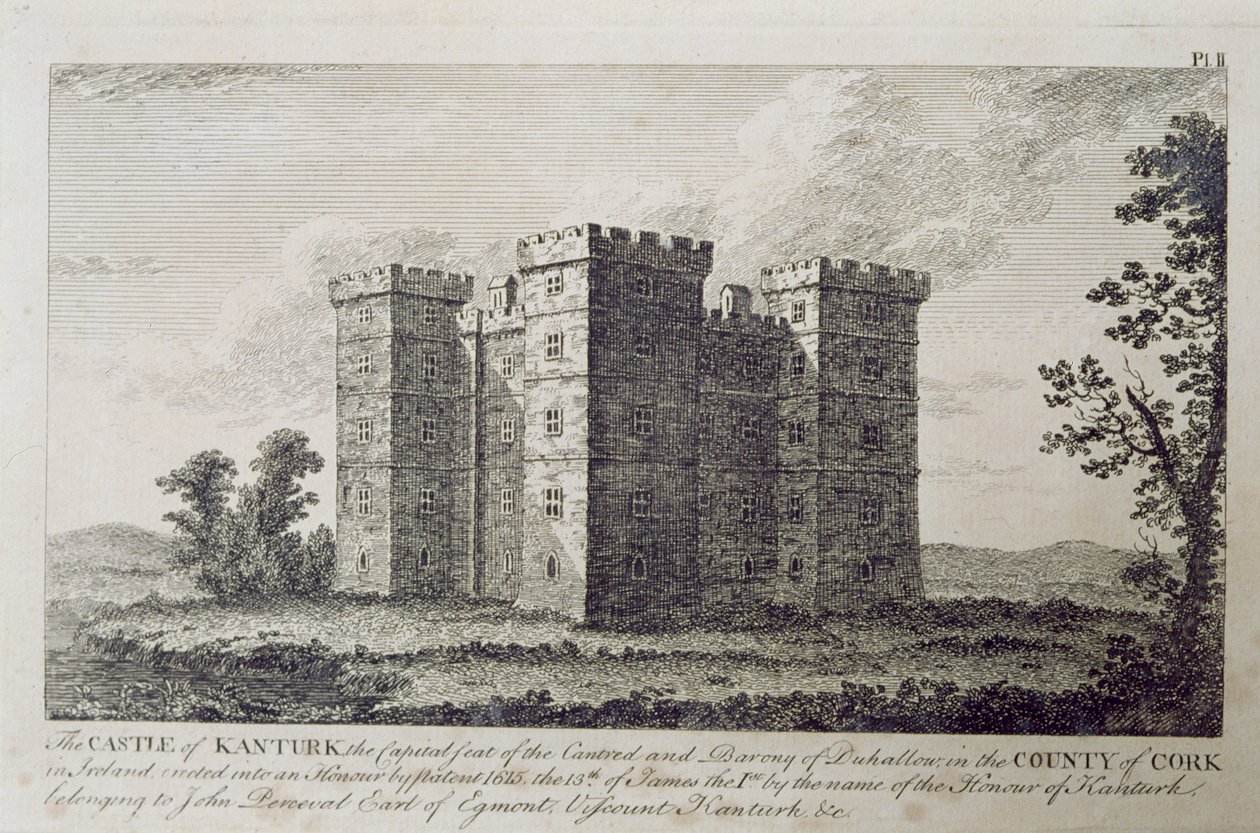 Das Schloss von Kanturk, County Cork, Irland in den 1800er Jahren, aus 