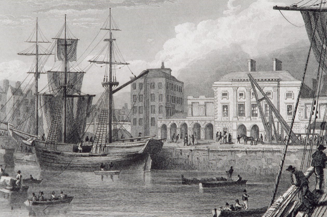 Das Zollhaus, Limerick, Irland in den 1830er Jahren, aus 