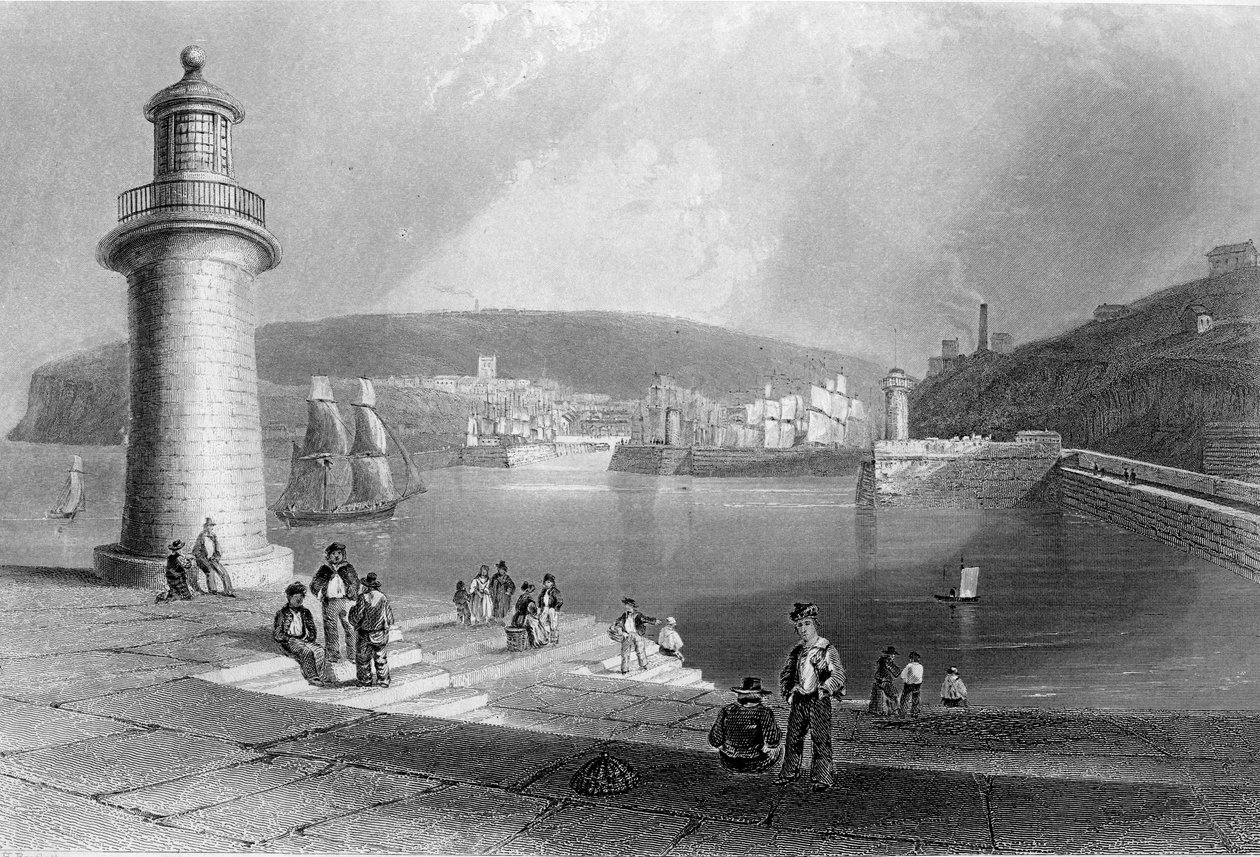 Hafen von Whitehaven, ca. 1840-50 von William Henry Bartlett