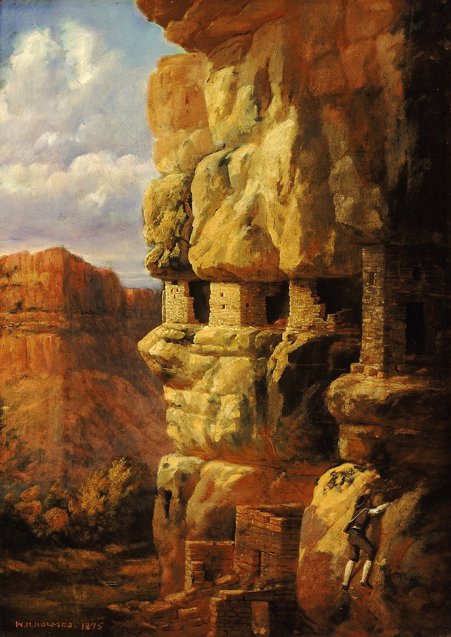Klippenhäuser am Rio Mancos, Colorado, 1875 von William Henry Holmes