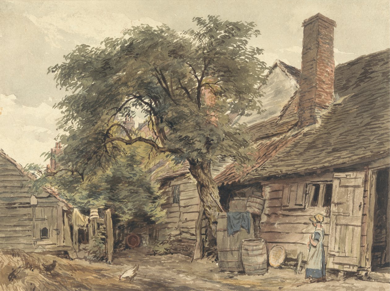 Hinterhof eines Häuschens von William Henry Hunt