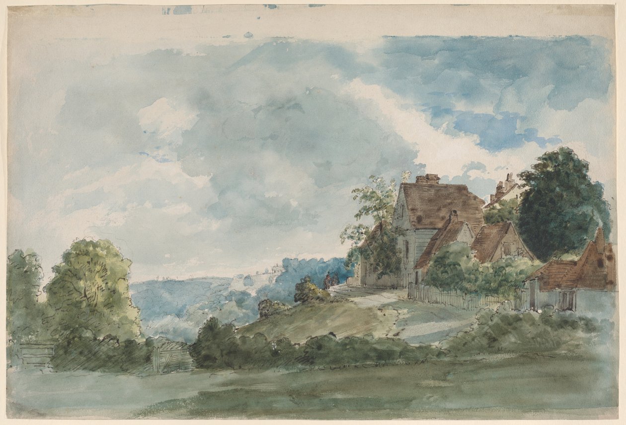 Hütten in einer weiten Landschaft von William Henry Hunt