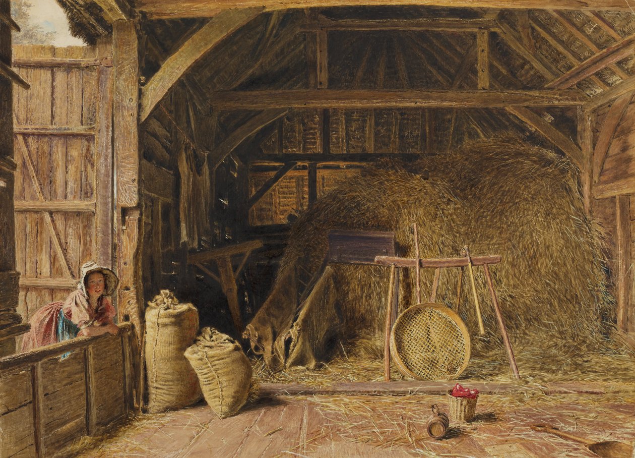 Das Innere einer Scheune von William Henry Hunt