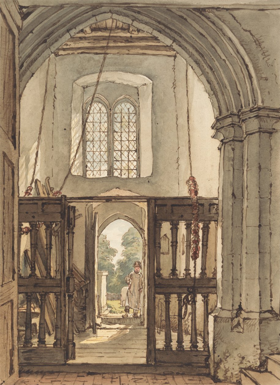 Inneres des Glockenturms der Kirche von Bushey von William Henry Hunt