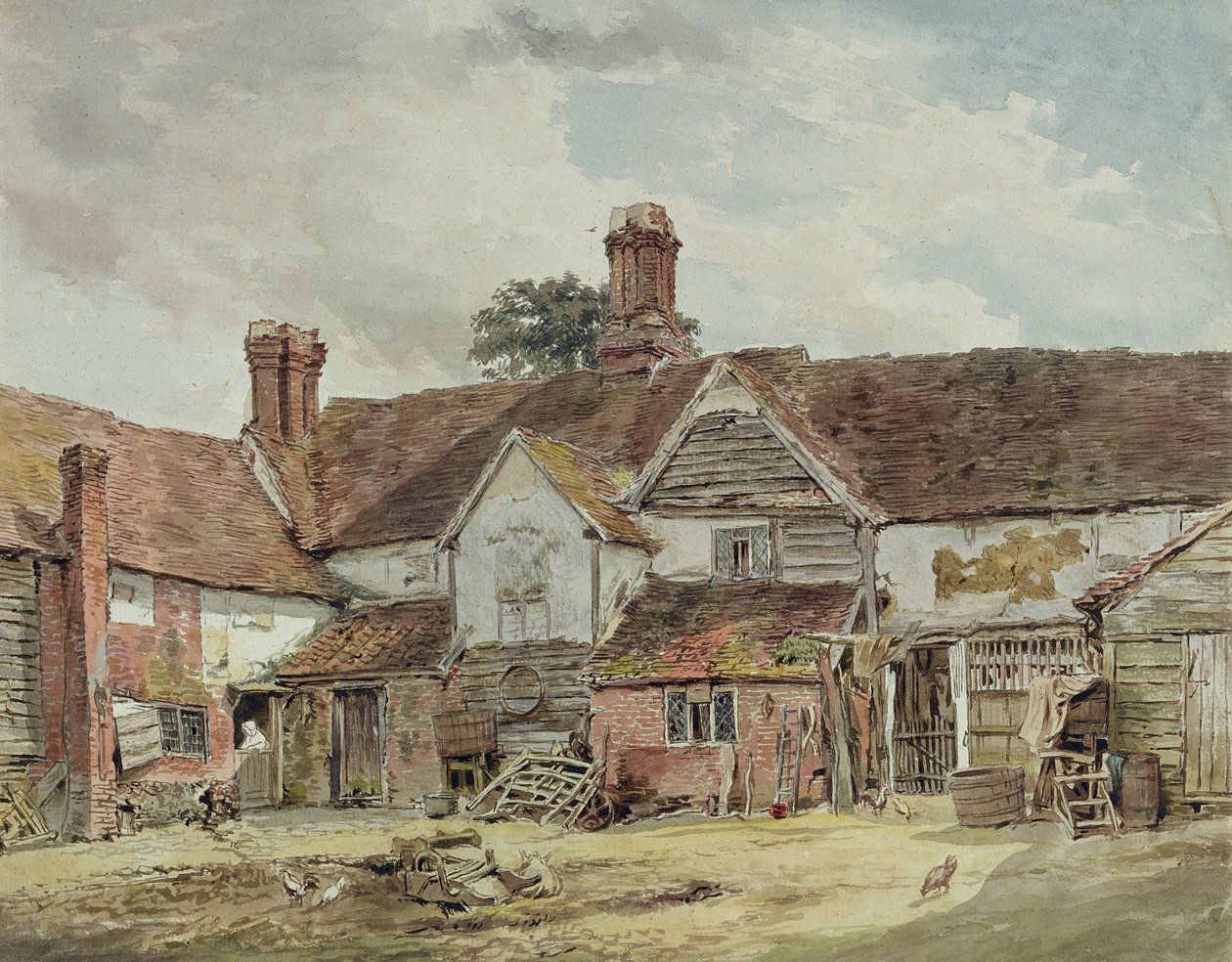 Alte Bauerngebäude von William Henry Hunt