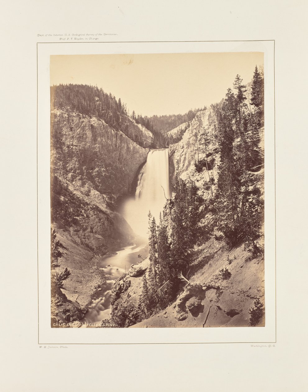 Untere Wasserfälle des Yellowstone, Nahansicht von William Henry Jackson