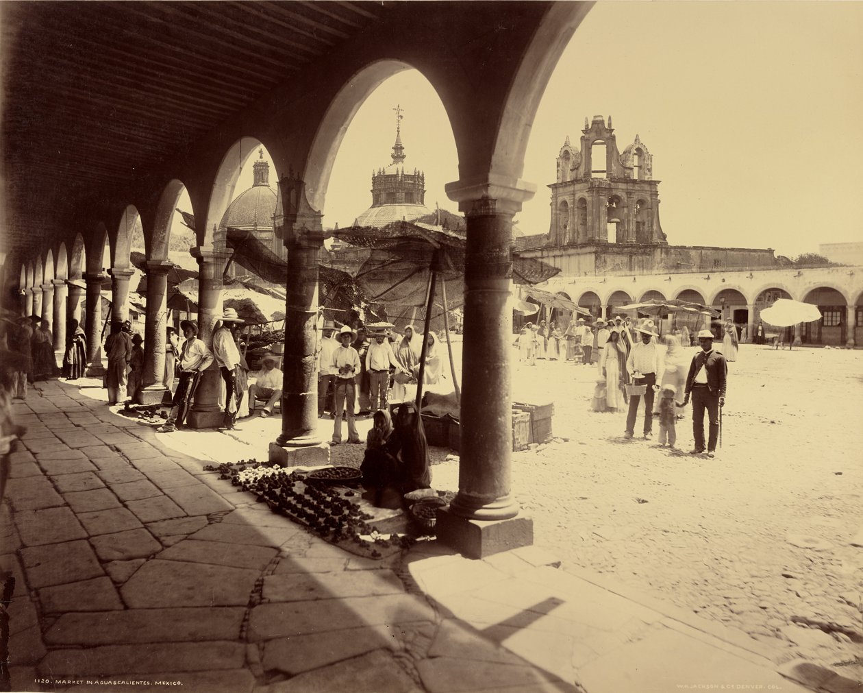Markt in Aguascalientes, Mexiko von William Henry Jackson