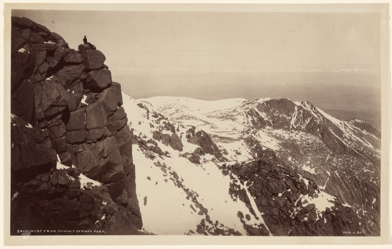 Westlich vom Gipfel des Pikes Peak von William Henry Jackson