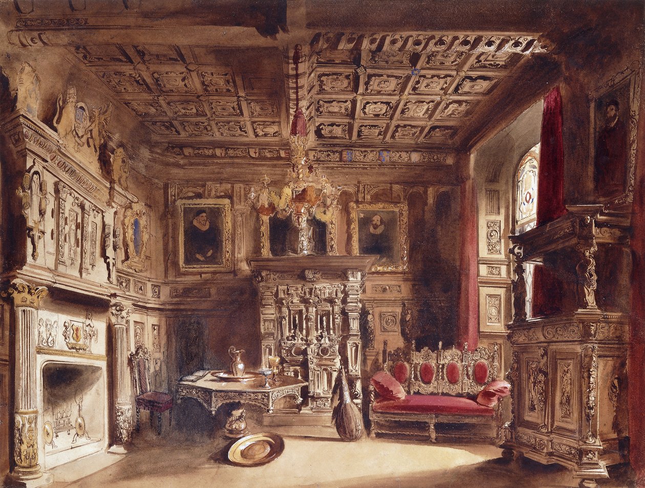 Ein Raum in einem alten Herrenhaus von William Henry Lake Price