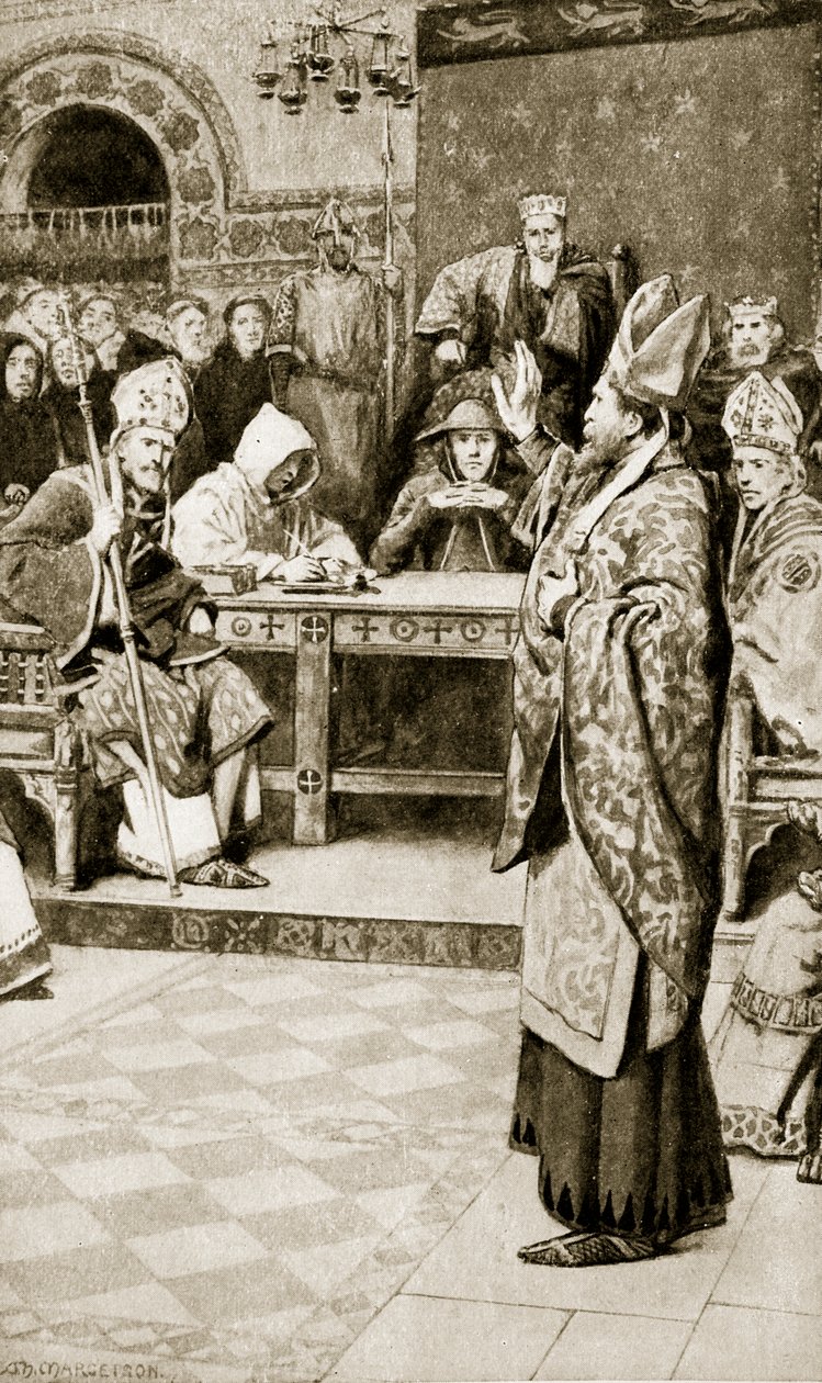 Jocelyn, Bischof von Glasgow, in Northampton, 1176, Illustration aus 