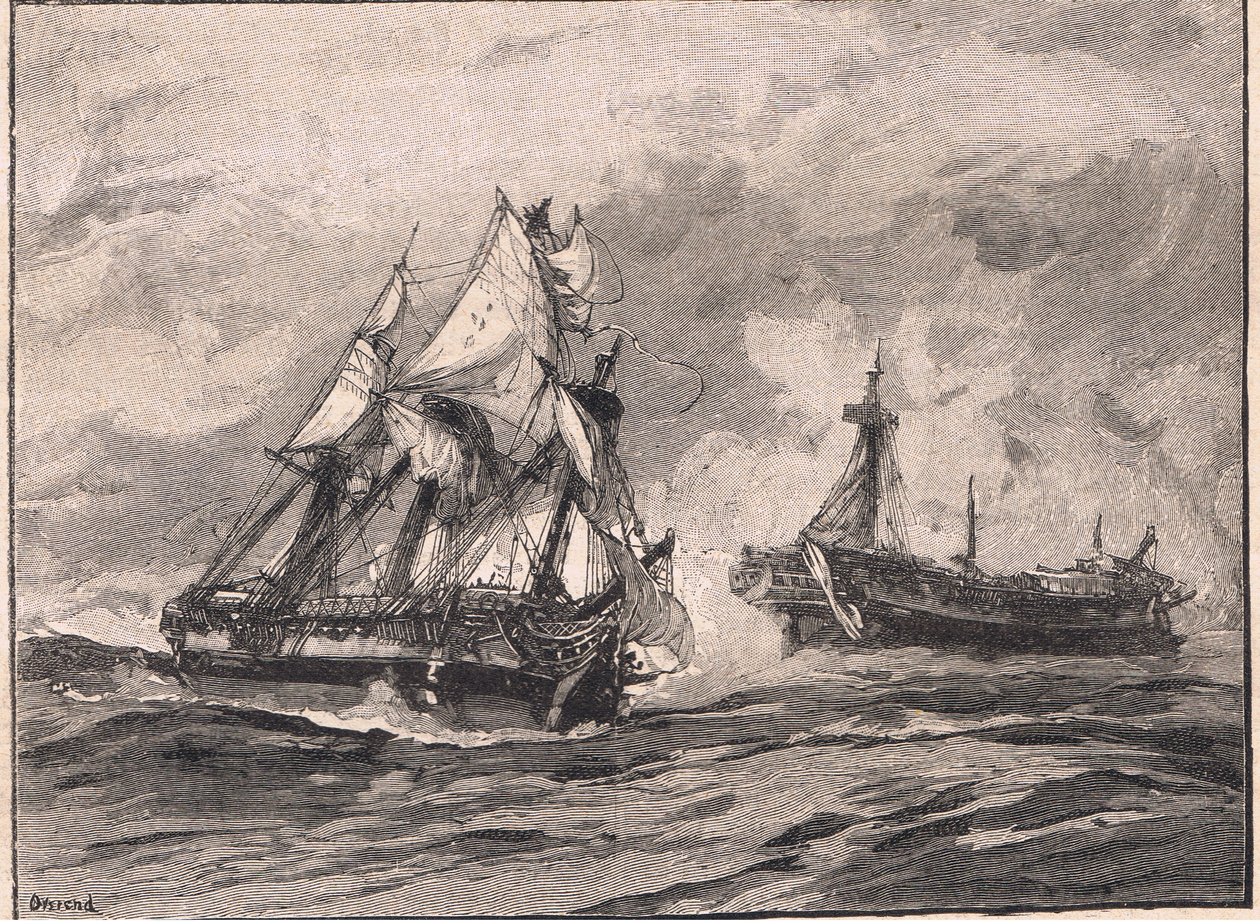 Arethusa und die Belle Poule AD 1778 von William Heysham Overend