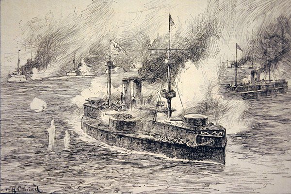 Schlacht am Yalu-Fluss am 17. September von William Heysham Overend