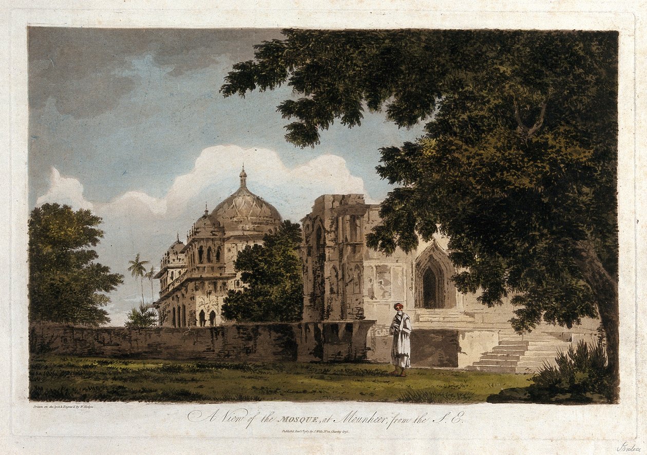 Ansicht der Moschee in Mounheer von Südosten von William Hodges
