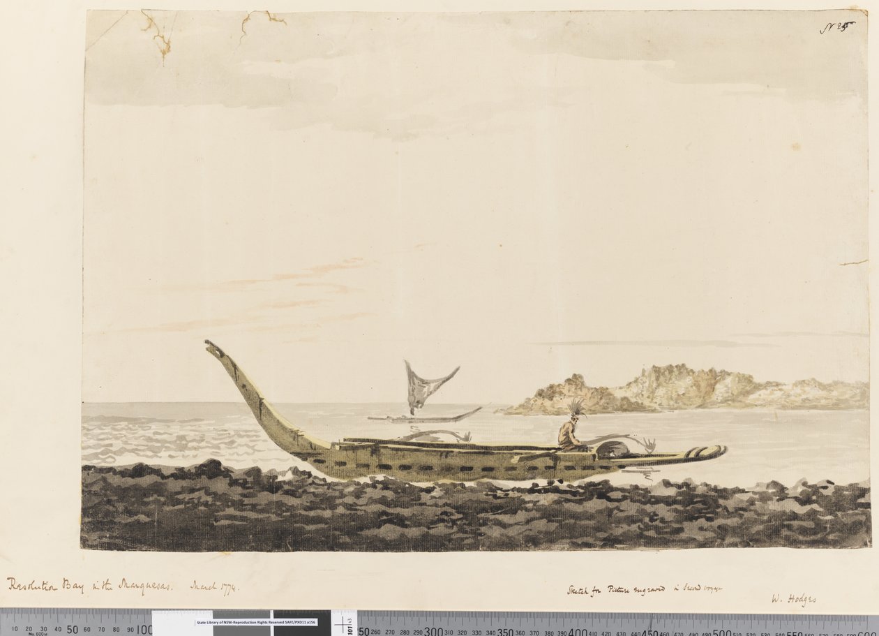 Seite 25 Resolution Bay auf den Marquesas. 1774 von William Hodges