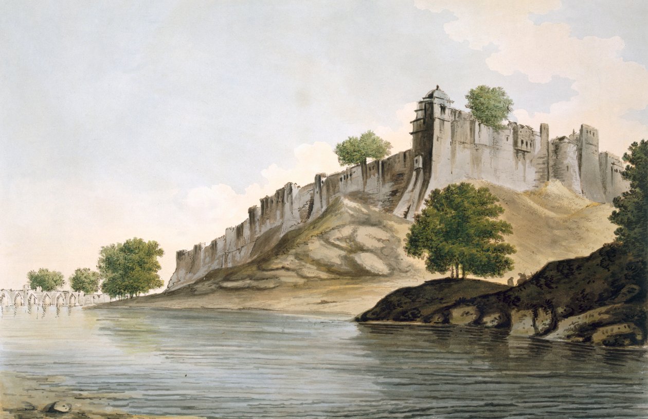 Pl. 33 Ein Blick auf das Fort von Ilionpoor am Ufer des Flusses Goomty aus 