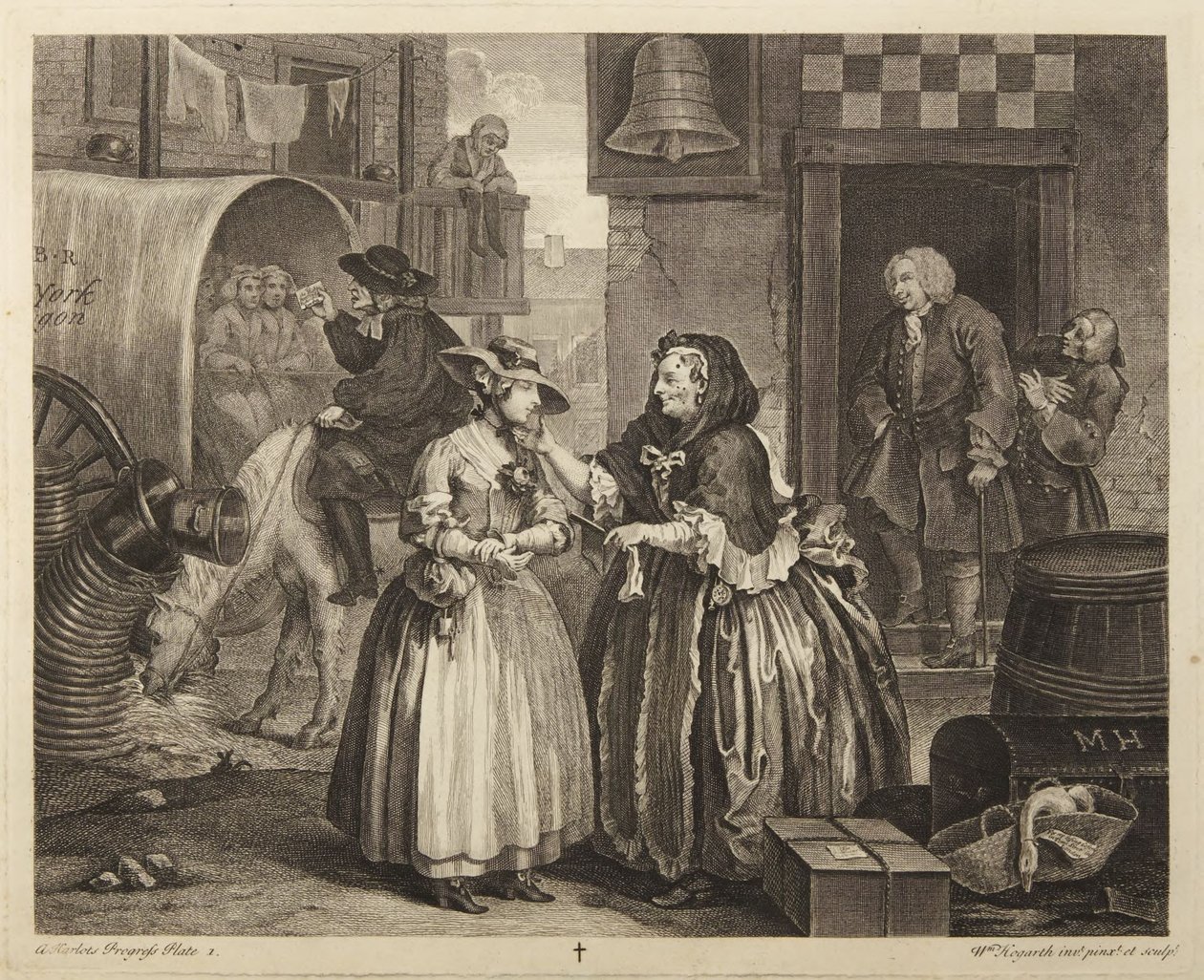 Der Weg eines Hurenmädchens, Platte 1 von William Hogarth