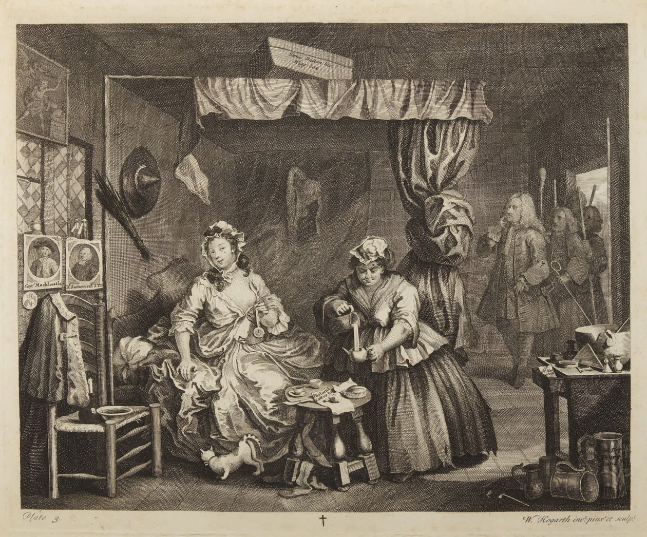 Der Lebensweg einer Dirne, Platte 3 von William Hogarth