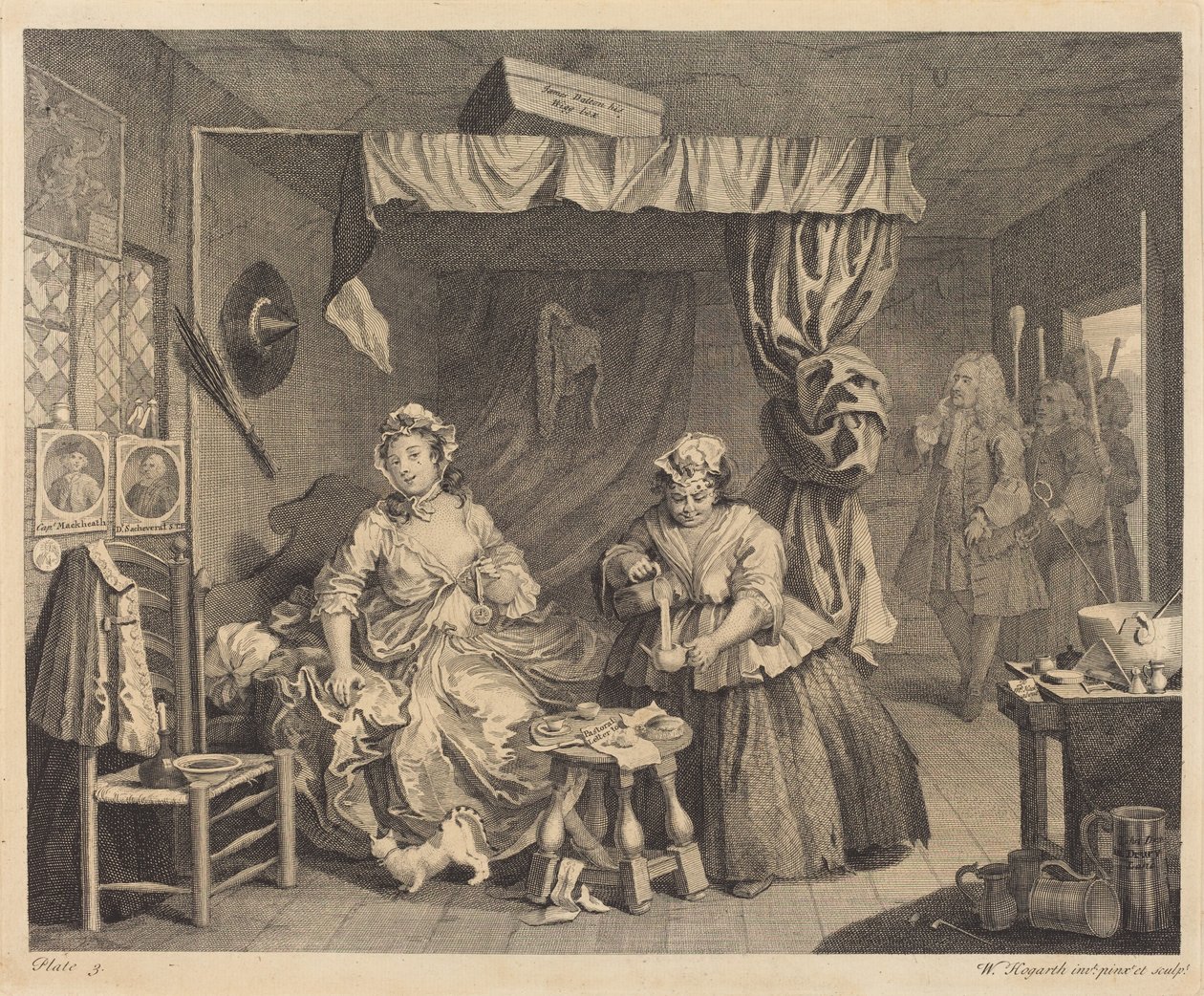 Der Lebenswandel einer Dirne: Tafel 3 von William Hogarth