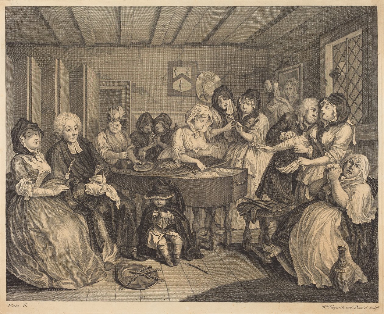 Der Lebenslauf einer Dirne: Tafel 6 von William Hogarth