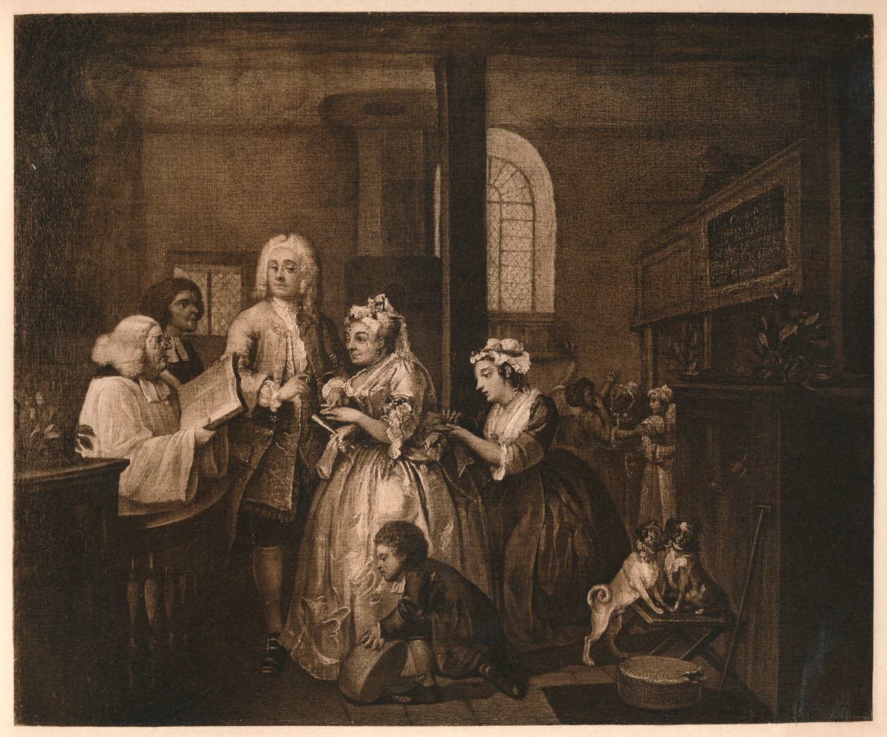 Ein Wüstling Fortschritt - 5: Er heiratet, 1733 von William Hogarth