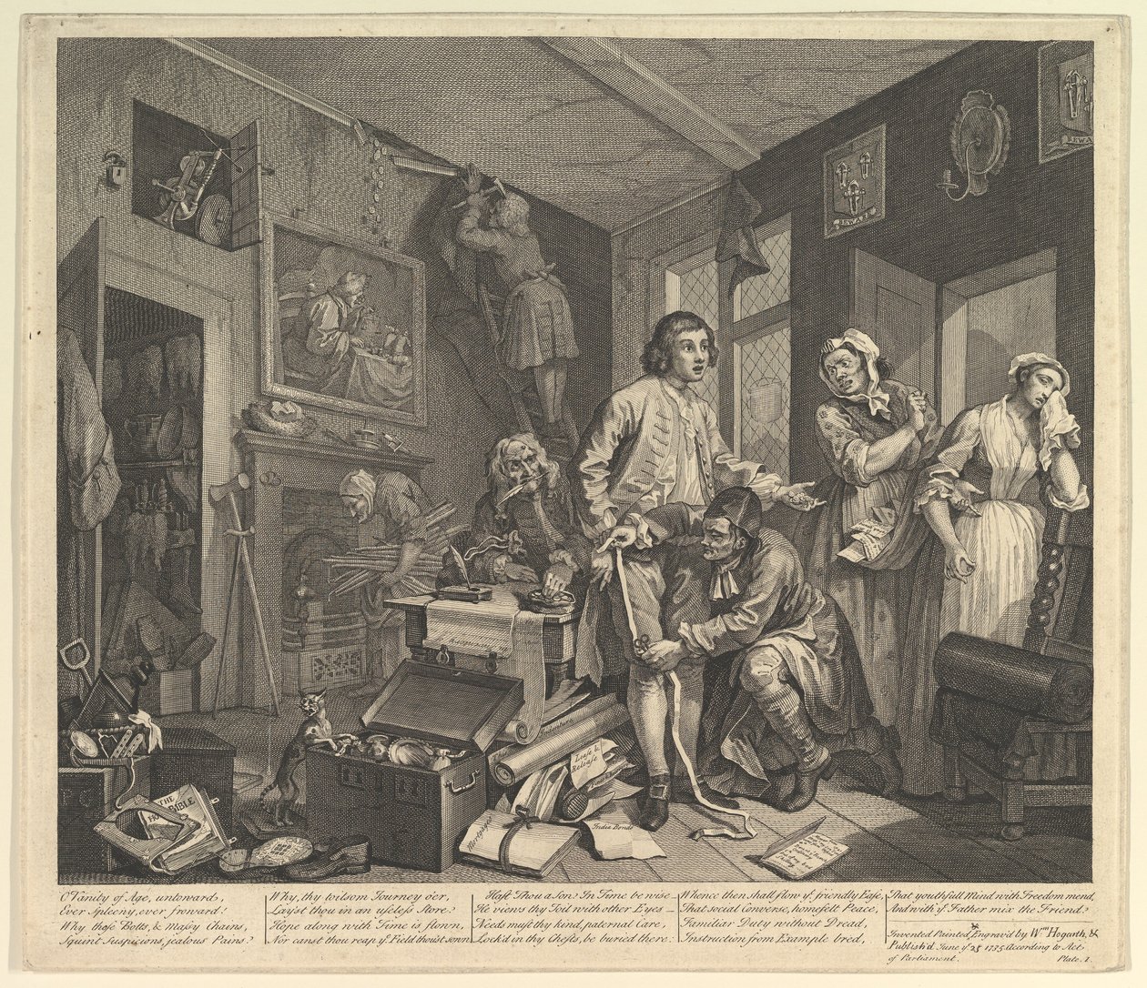 Der Lebenslauf eines Wüstlings, Platte 1 von William Hogarth