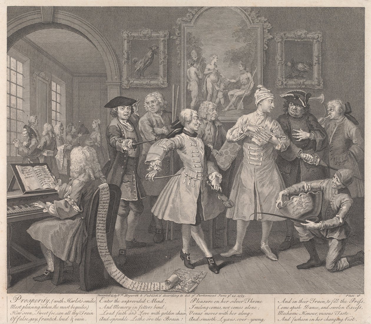 Der Lebenswandel eines Wüstlings, Platte 2: Sein Empfang von William Hogarth