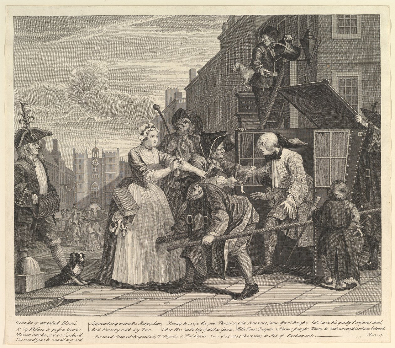 Der Lebenswandel eines Wüstlings, Tafel 4, 25. Juni 1735 von William Hogarth
