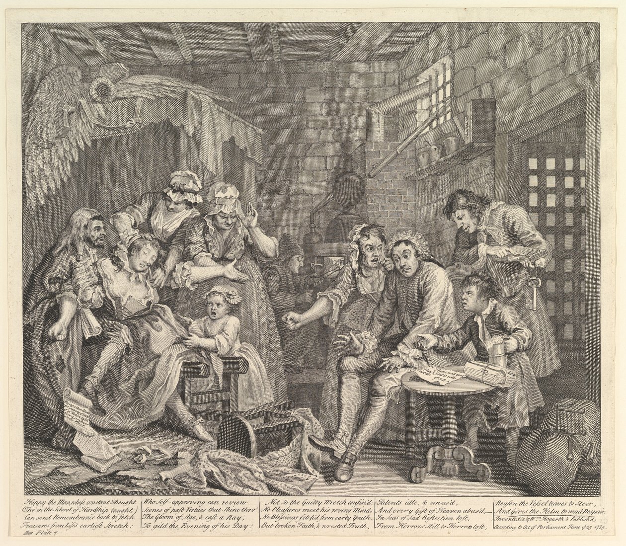 Der Werdegang eines Wüstlings, Tafel 7, 25. Juni 1735 von William Hogarth