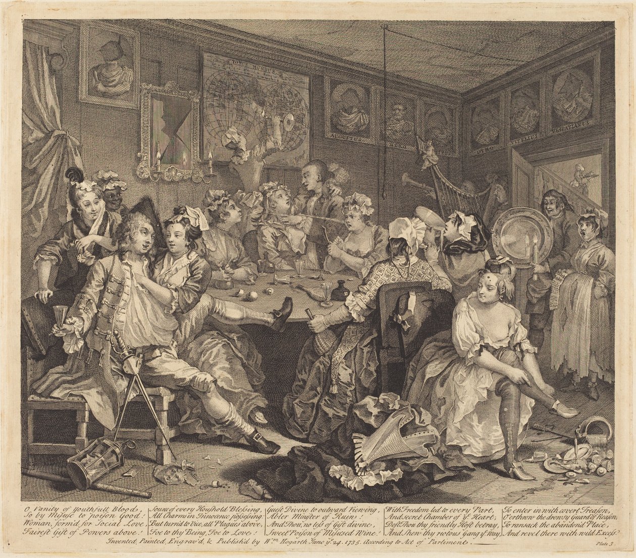 Der Lebenswandel eines Wüstlings: Tafel 3 von William Hogarth