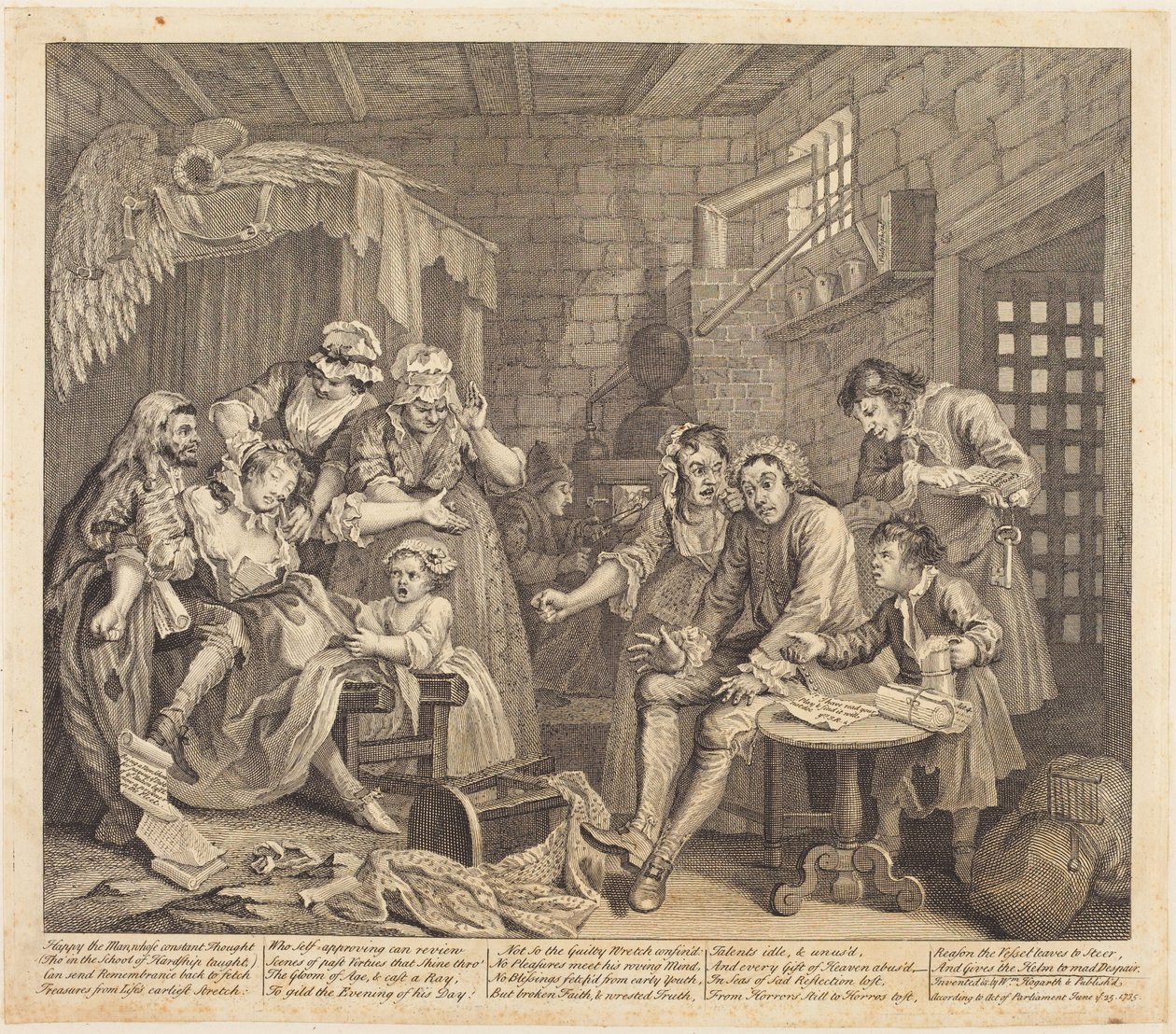 Der Lebensweg eines Wüstlings: Tafel 7 von William Hogarth
