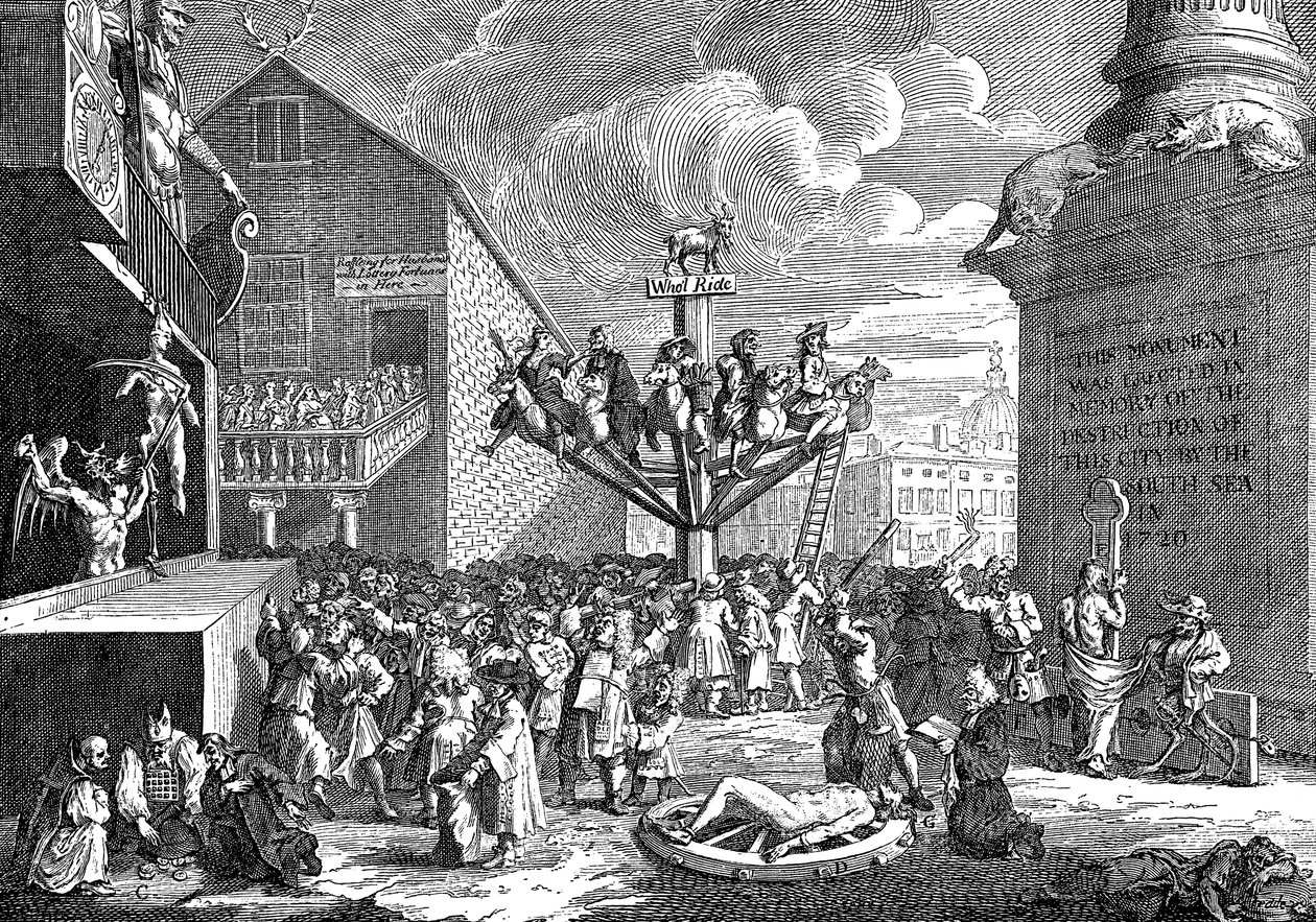 Eine Satire auf die Südseegesellschaft, 1721 von William Hogarth